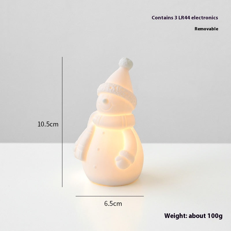 Ceramic Christmas Desktop Decoration – Tree, Snowman & Small House