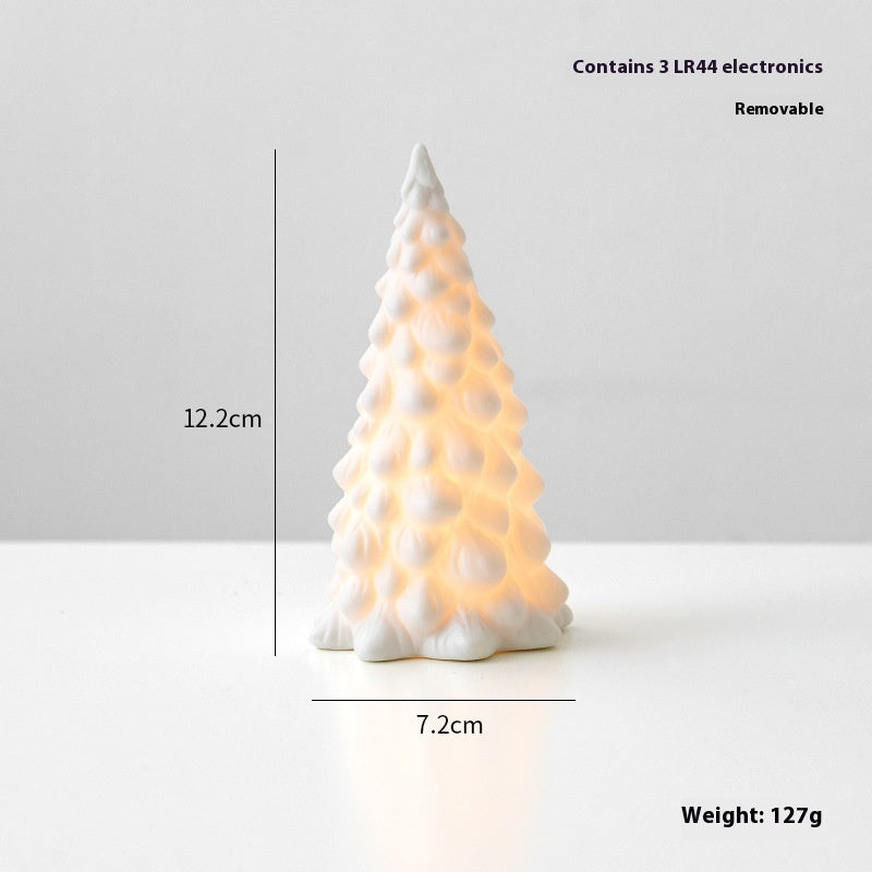 Ceramic Christmas Desktop Decoration – Tree, Snowman & Small House