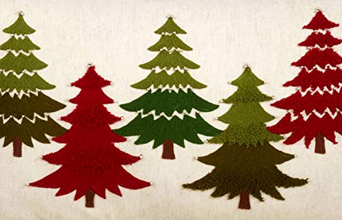 Fennco Styles Arbres Embroidered Christmas Trees Lumbar Pillow 14"×22"