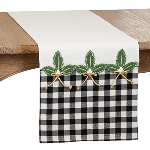 Fennco Styles Buffalo Plaid Holly Table Runner 16" x 72"