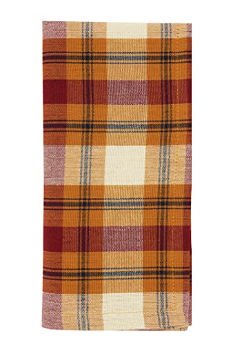 Fennco Styles Harvest Plaid Cotton Table Linens – Rust (Napkins Set of 4 or 70" Tablecloth)