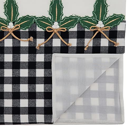 Fennco Styles Buffalo Plaid Holly Table Runner 16" x 72"