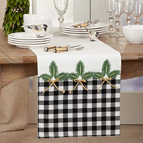 Fennco Styles Buffalo Plaid Holly Table Runner 16" x 72"