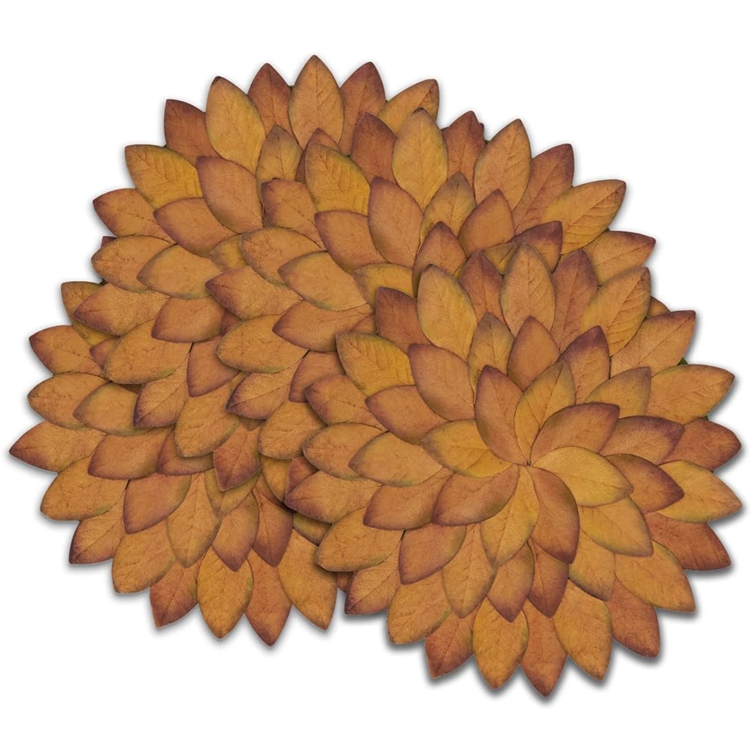 Fennco Styles Harvest Fall Leaves Round Placemats, Set of 4 – Copper