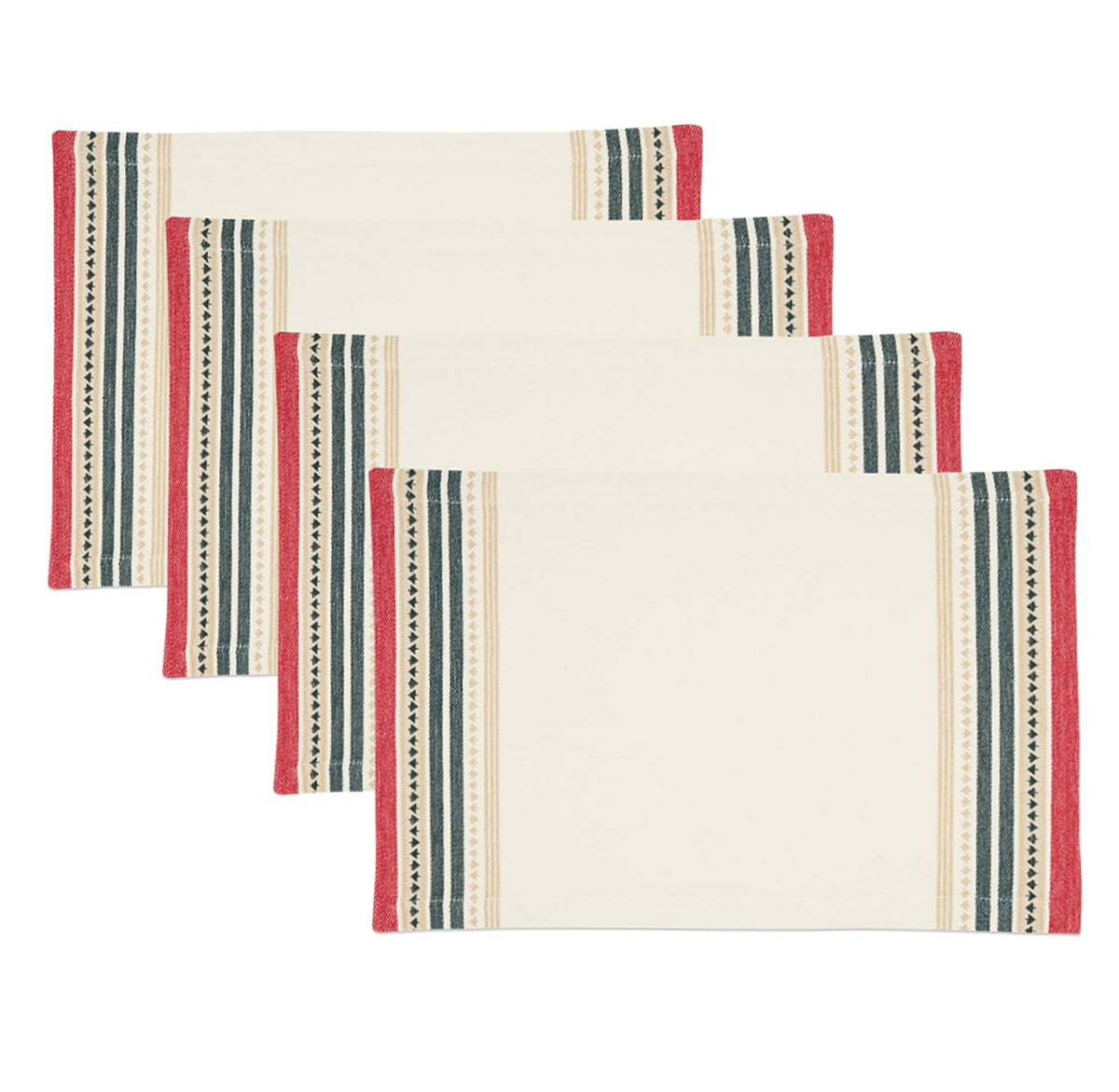 Fennco Styles Dobby Christmas Trees Cotton Placemats 13"×19" or Table Runner 16"×72"