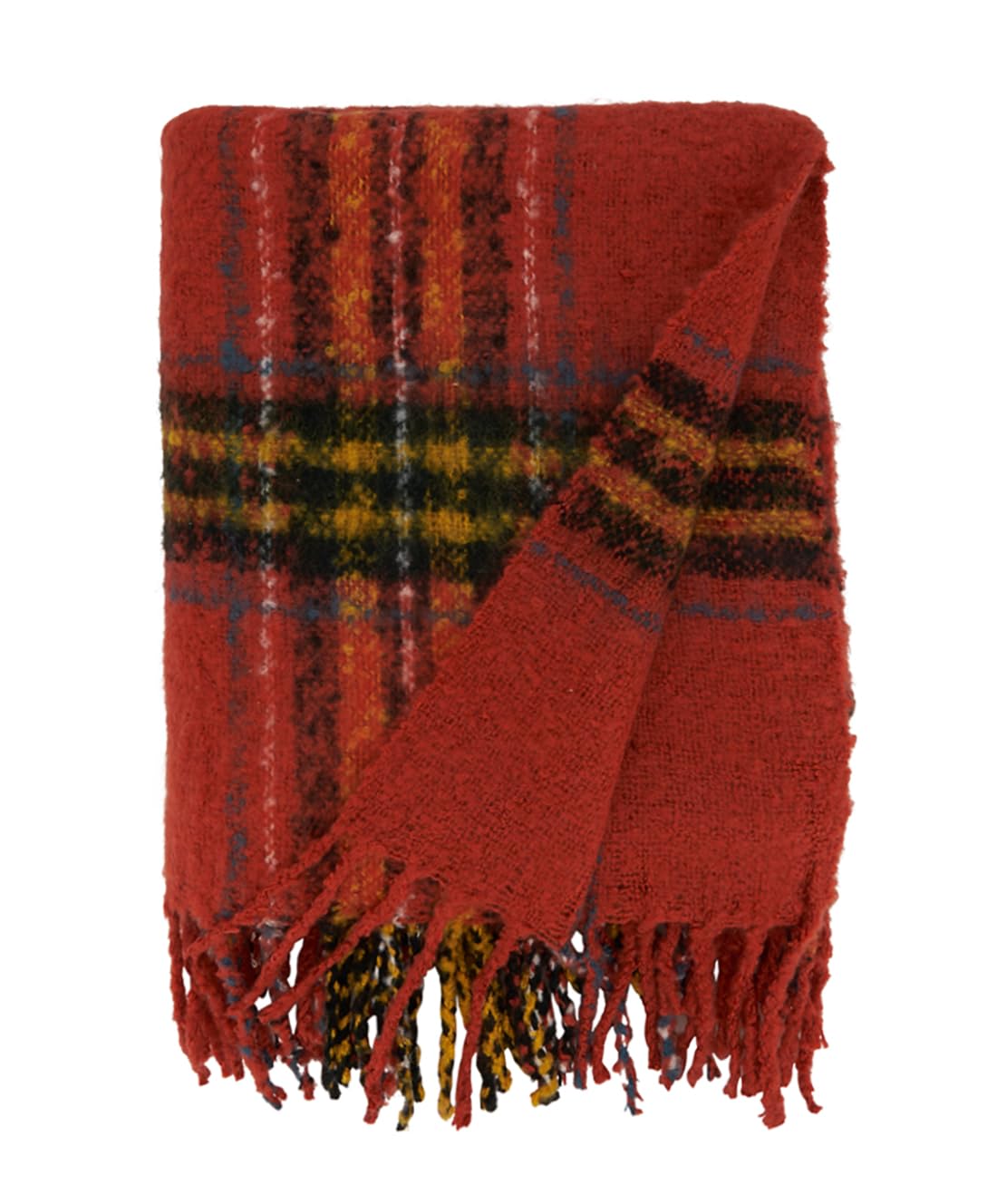 Fennco Styles Fall Plaid Tassel Throw Blanket, 50" × 60" – Orange