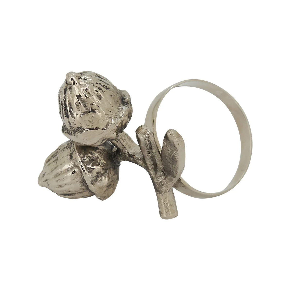Fennco Styles Harvest Acorn Napkin Rings, Set of 4 – Silver