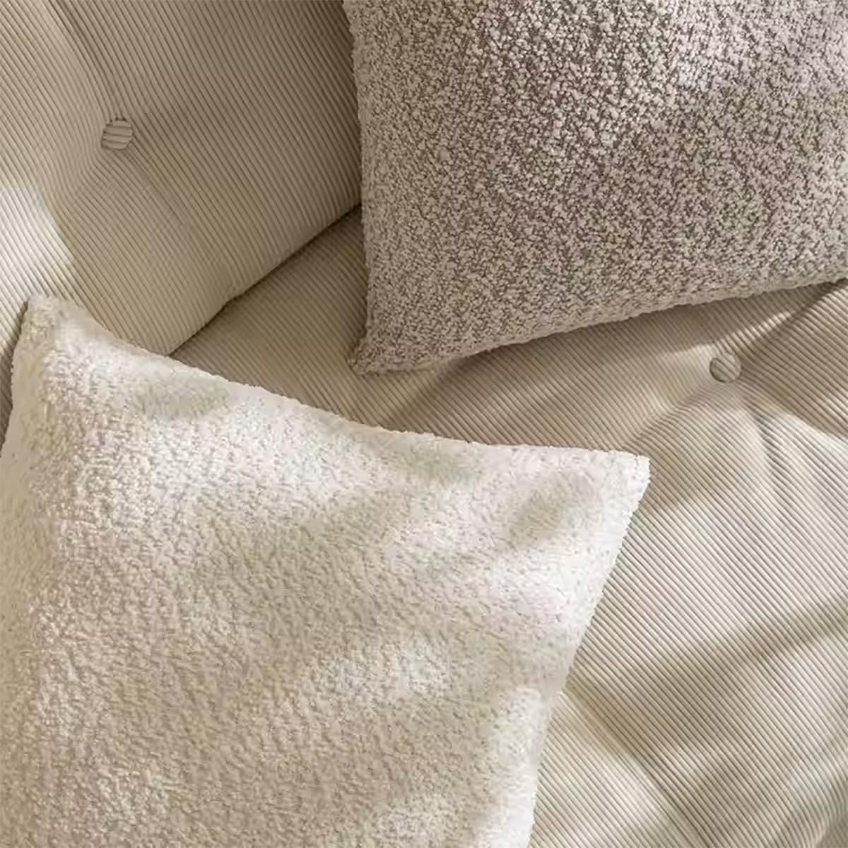 Fennco Styles Chenille Bouclé-Style Filled Throw Pillow – Brown