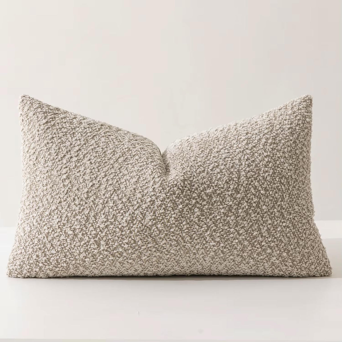Fennco Styles Chenille Bouclé-Style Filled Throw Pillow – Brown