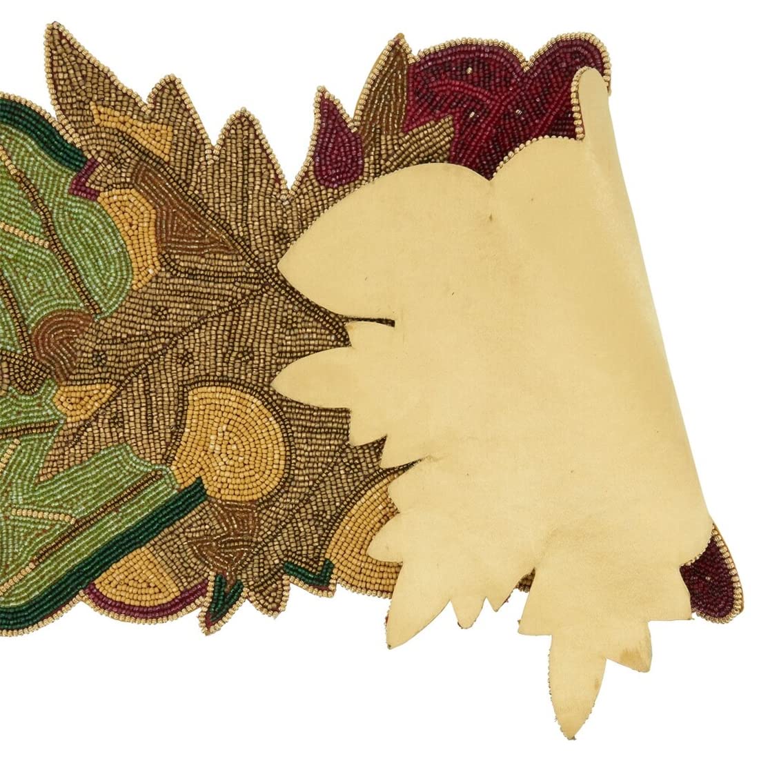 Fennco Styles Hand Beaded Fall Leaves Table Runner, 13" × 36" – Multicolor