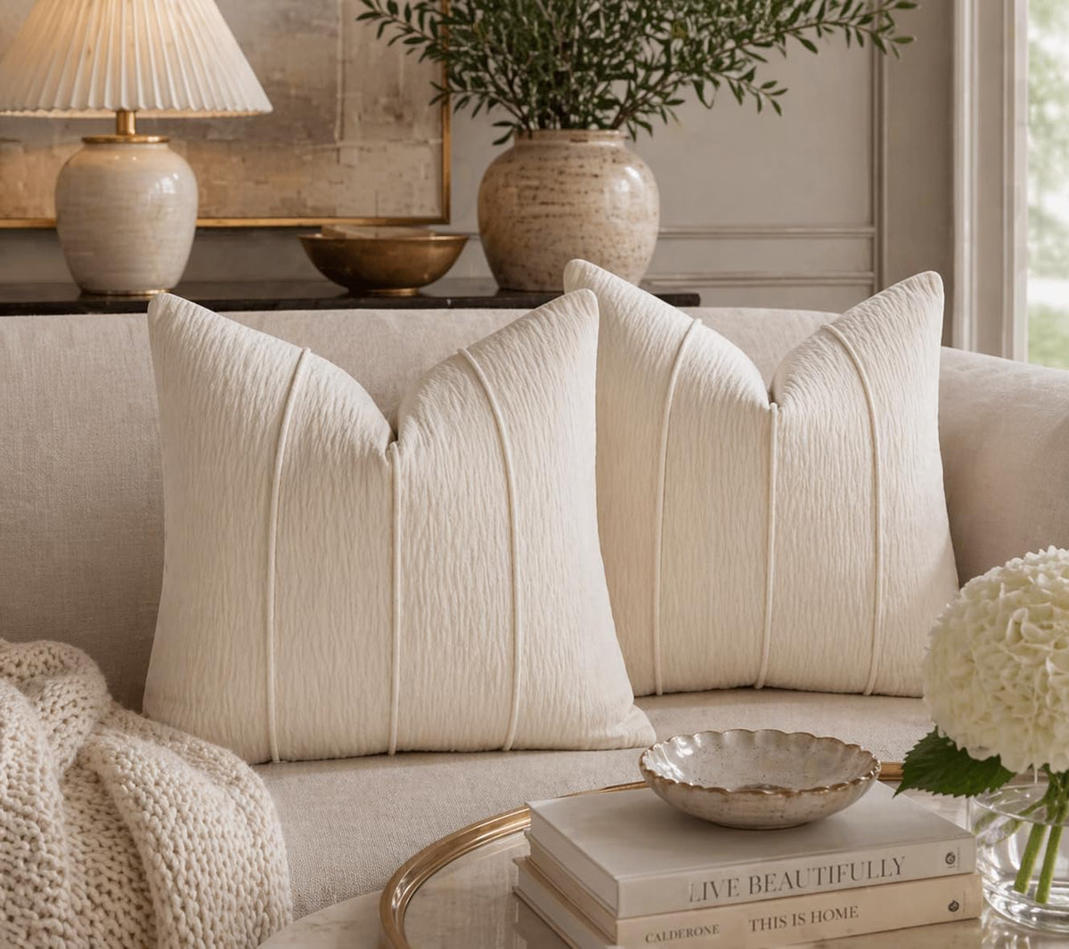 Fennco Styles Chenille Lumbar Throw Pillow with Insert – Ribbed Corded