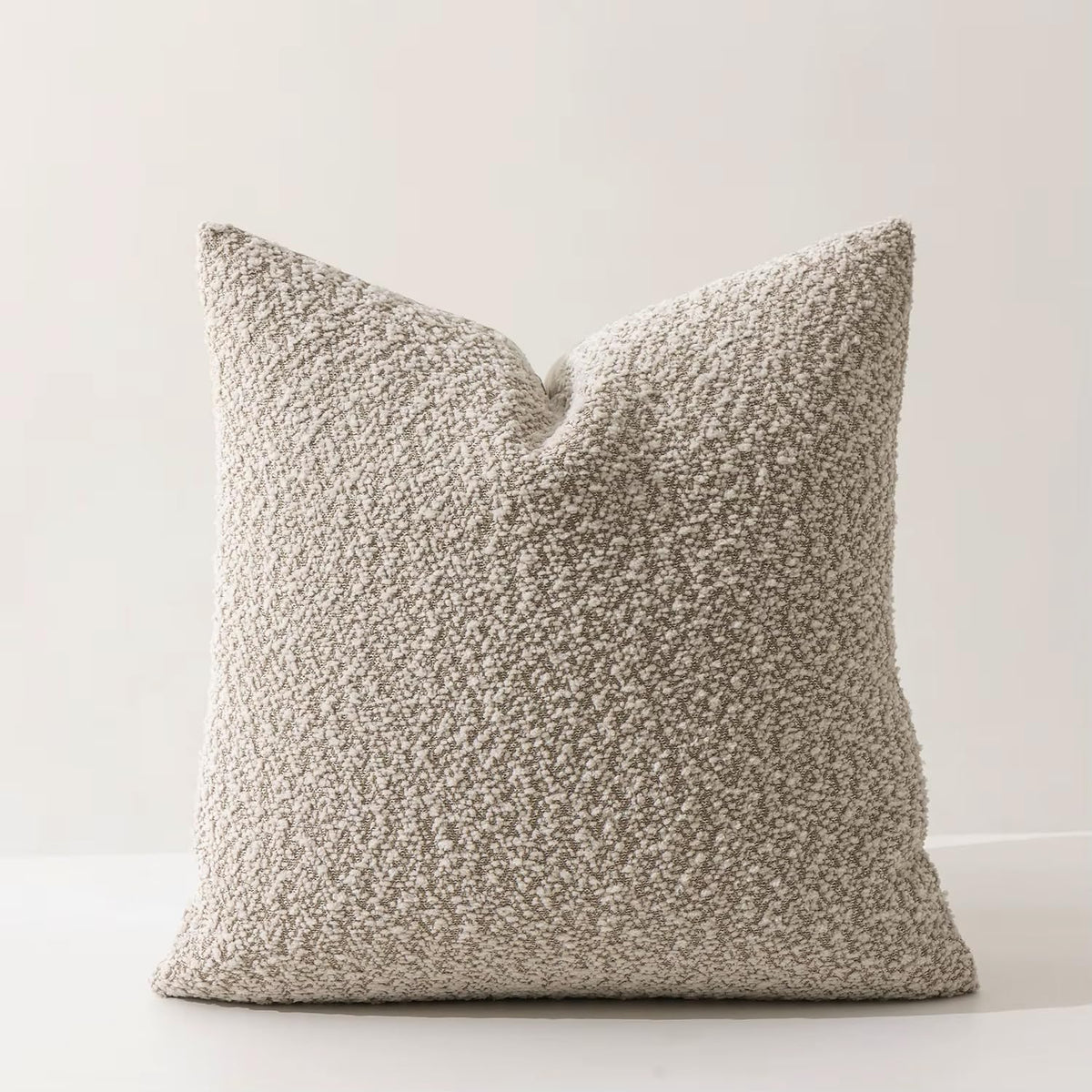 Fennco Styles Chenille Bouclé-Style Filled Throw Pillow – Brown