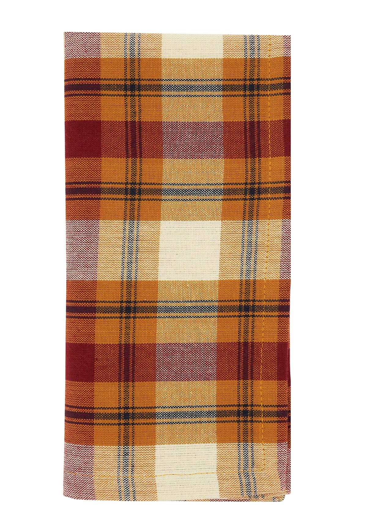 Fennco Styles Harvest Plaid Cotton Table Linens – Rust (Napkins Set of 4 or 70" Tablecloth)