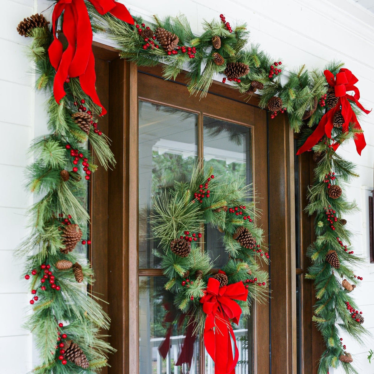 Adirondack Pine, Berry & Pinecone Faux Garland, 6 ft. – Branches Designs