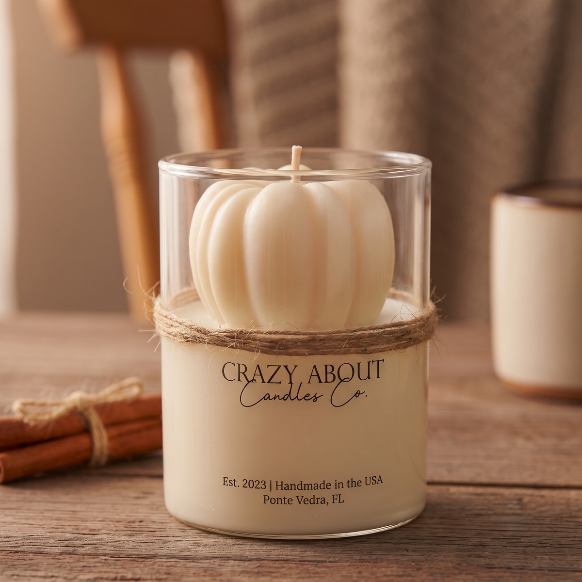 Fall Soy Wax Candle in Reusable Glass Jar – Choose Scent & Jar Color