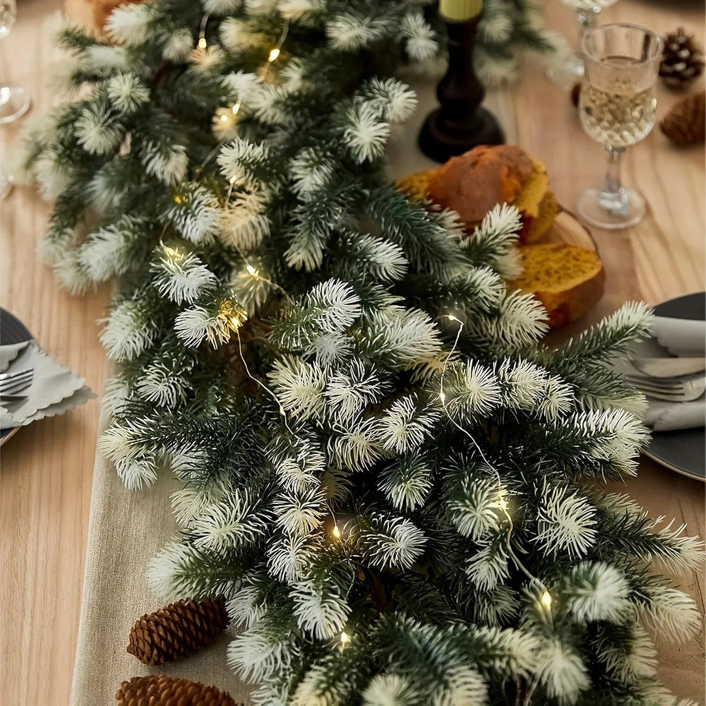 Rattan Christmas Wreath 6.4ft White Artificial Pine Ring