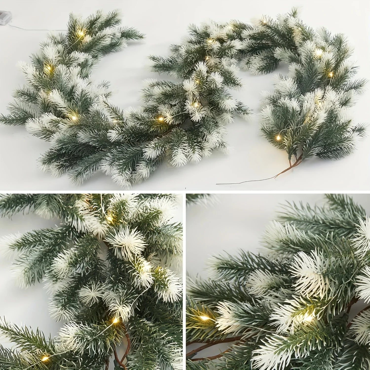 Rattan Christmas Wreath 6.4ft White Artificial Pine Ring