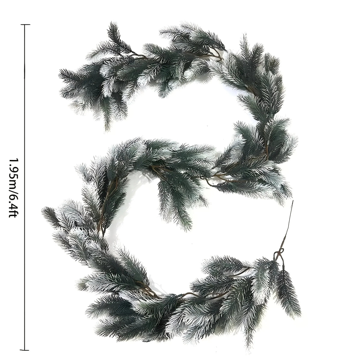 Rattan Christmas Wreath 6.4ft White Artificial Pine Ring