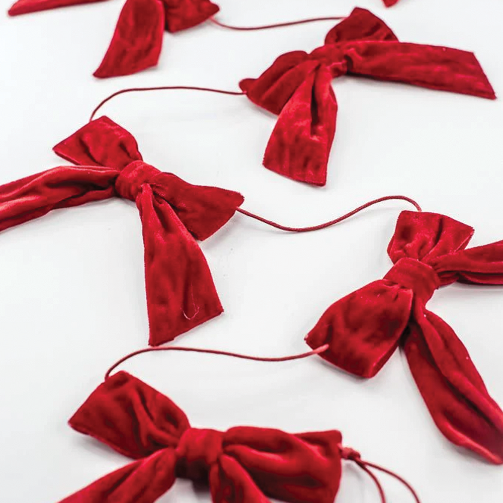 5ft. Red Velvet Bow Garland