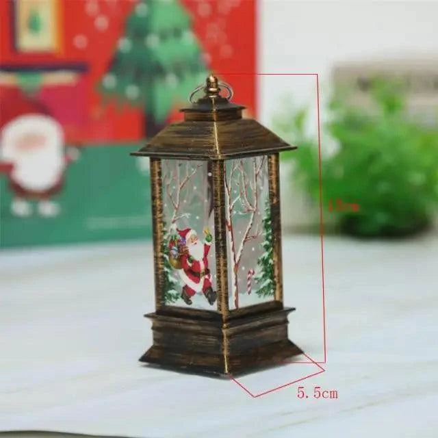 Christmas LED Lantern — Santa & Elk Decoration