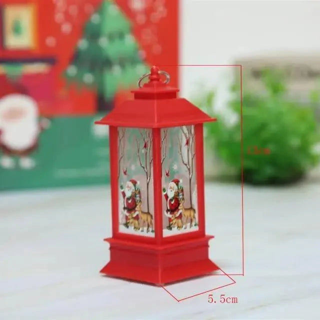 Christmas LED Lantern — Santa & Elk Decoration