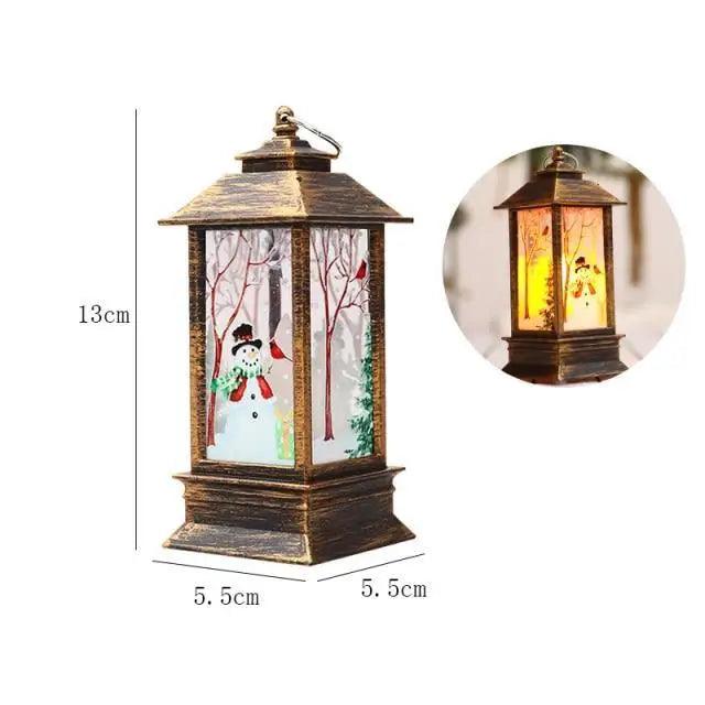 Christmas LED Lantern — Santa & Elk Decoration