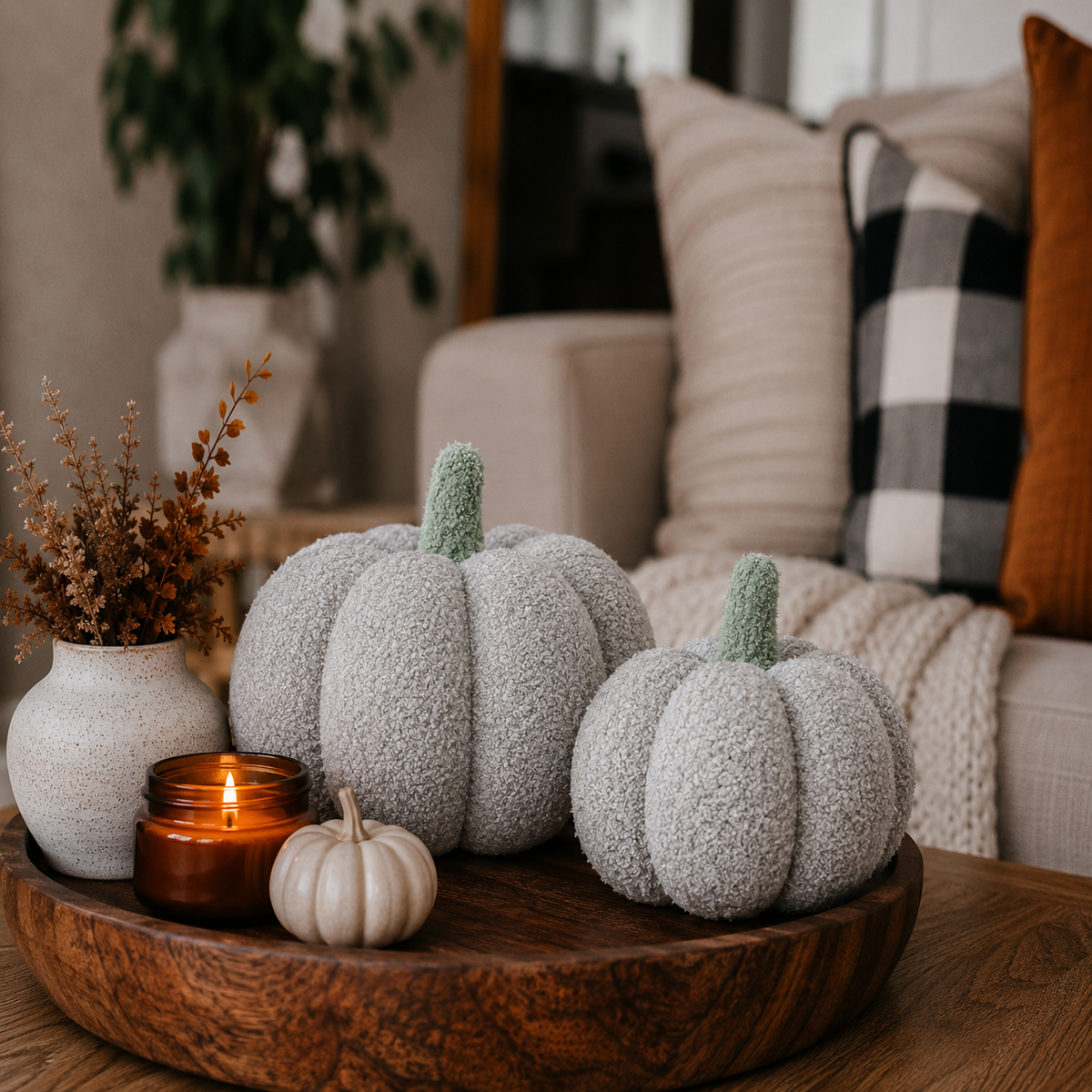 Blair Pumpkin — Plush Velvet Decorative Pumpkin by Gia Roma