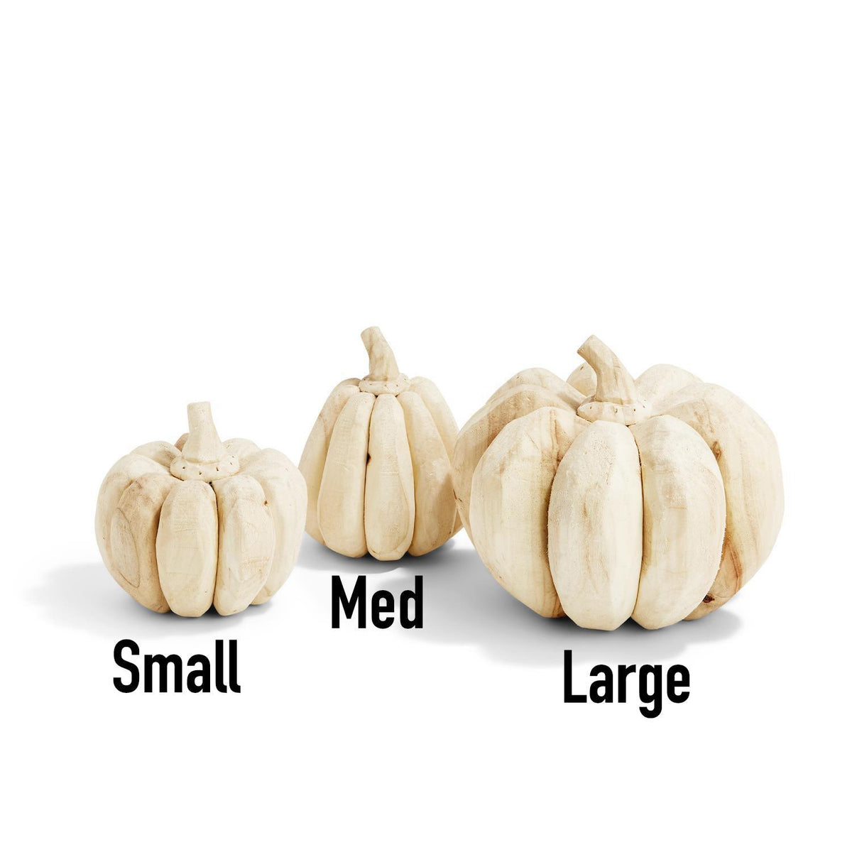 Farmhouse Pumpkin Trio — Hand-Crafted Poplar Wood Pumpkins